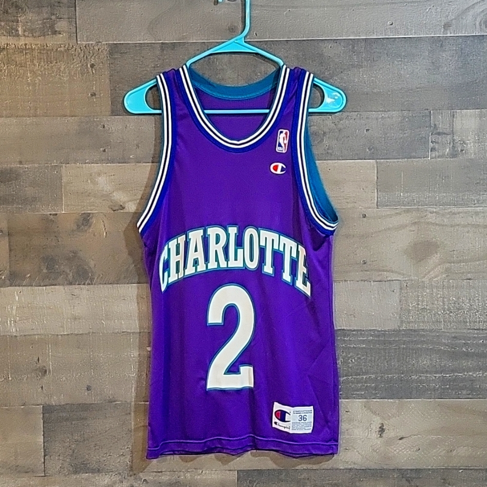 Vintage NBA Charlotte Hornets #2 Larry Johnson Basketball Jersey